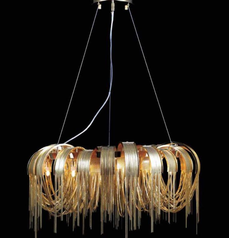 Tarien Chandelier Layered Chain Nickel Luxury