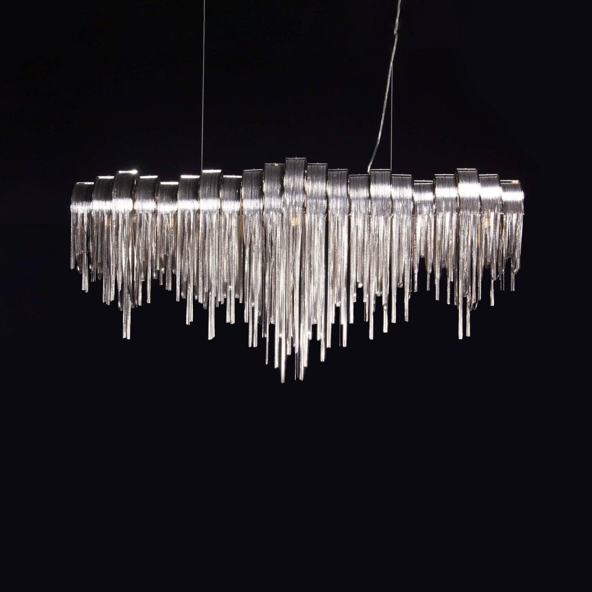 Tarien Chandelier Layered Chain Nickel Luxury