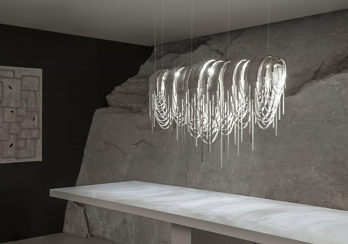 Tarien Chandelier Layered Chain Nickel Luxury