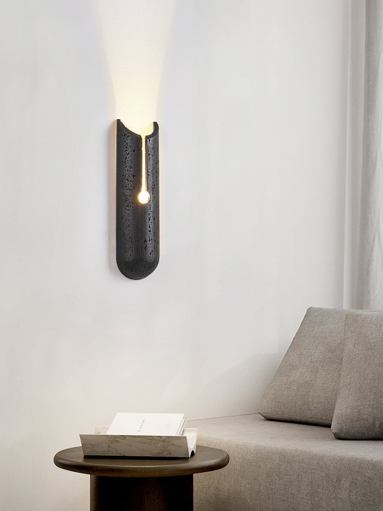 Elraeila Split Black Travertine Wall Light