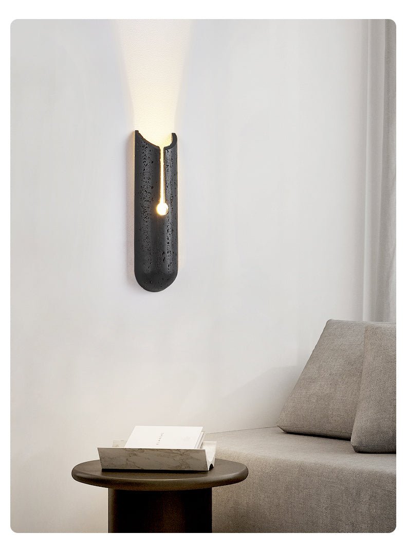Elraeila Split Black Travertine Wall Light