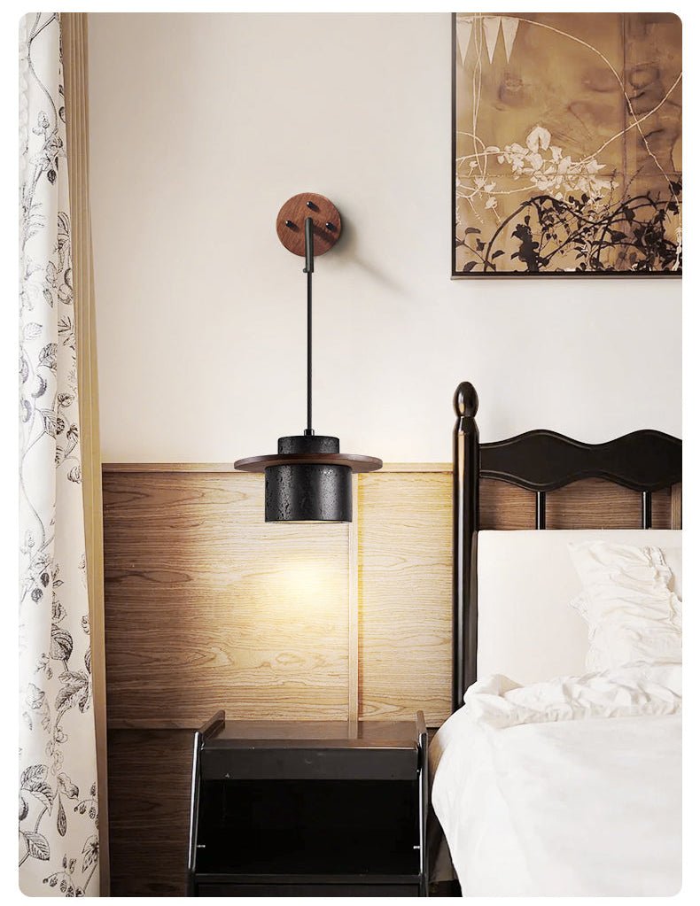 Halyn Modern Black Travertine Wall Light