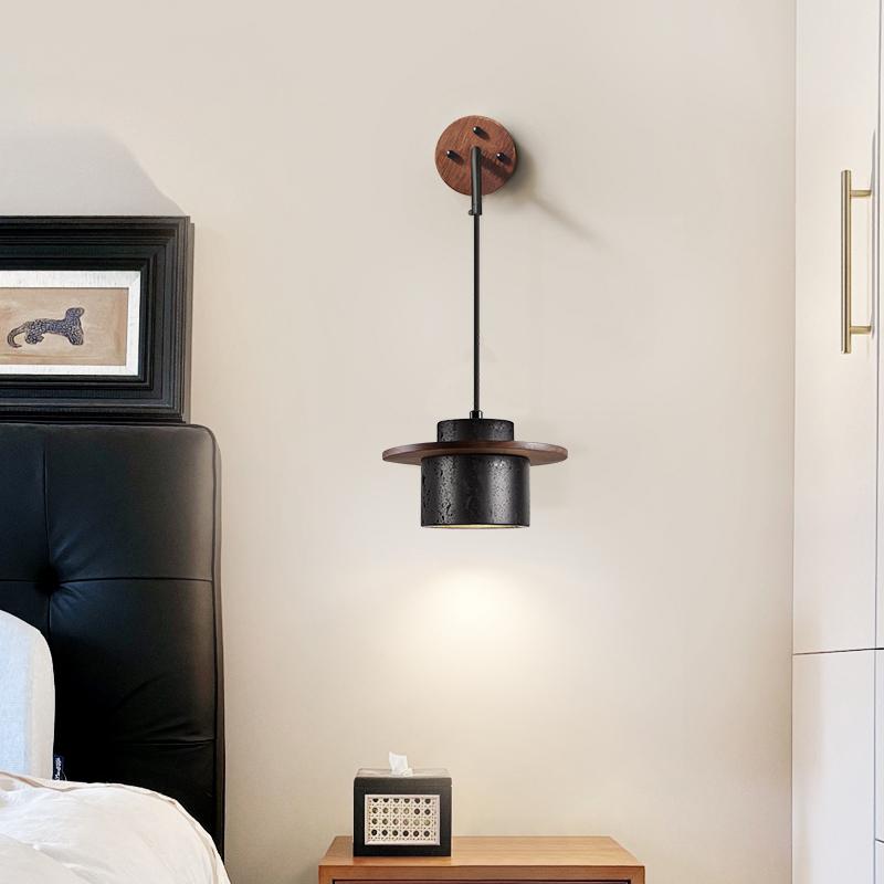 Halyn Modern Black Travertine Wall Light