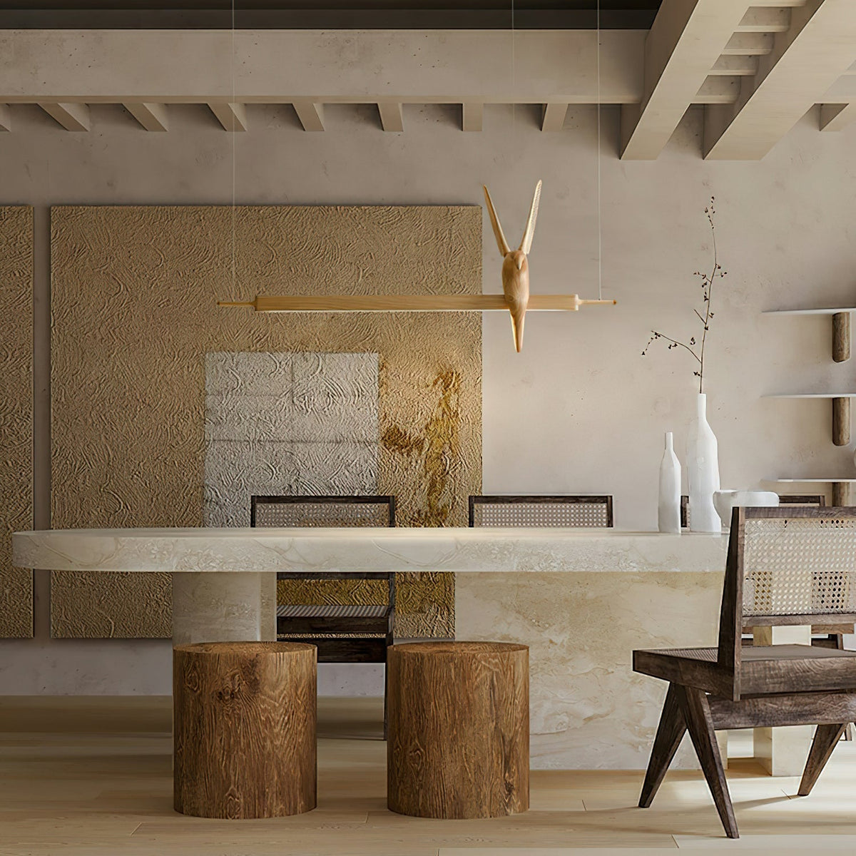 Varinisra Sculptural Oak Pendant Light