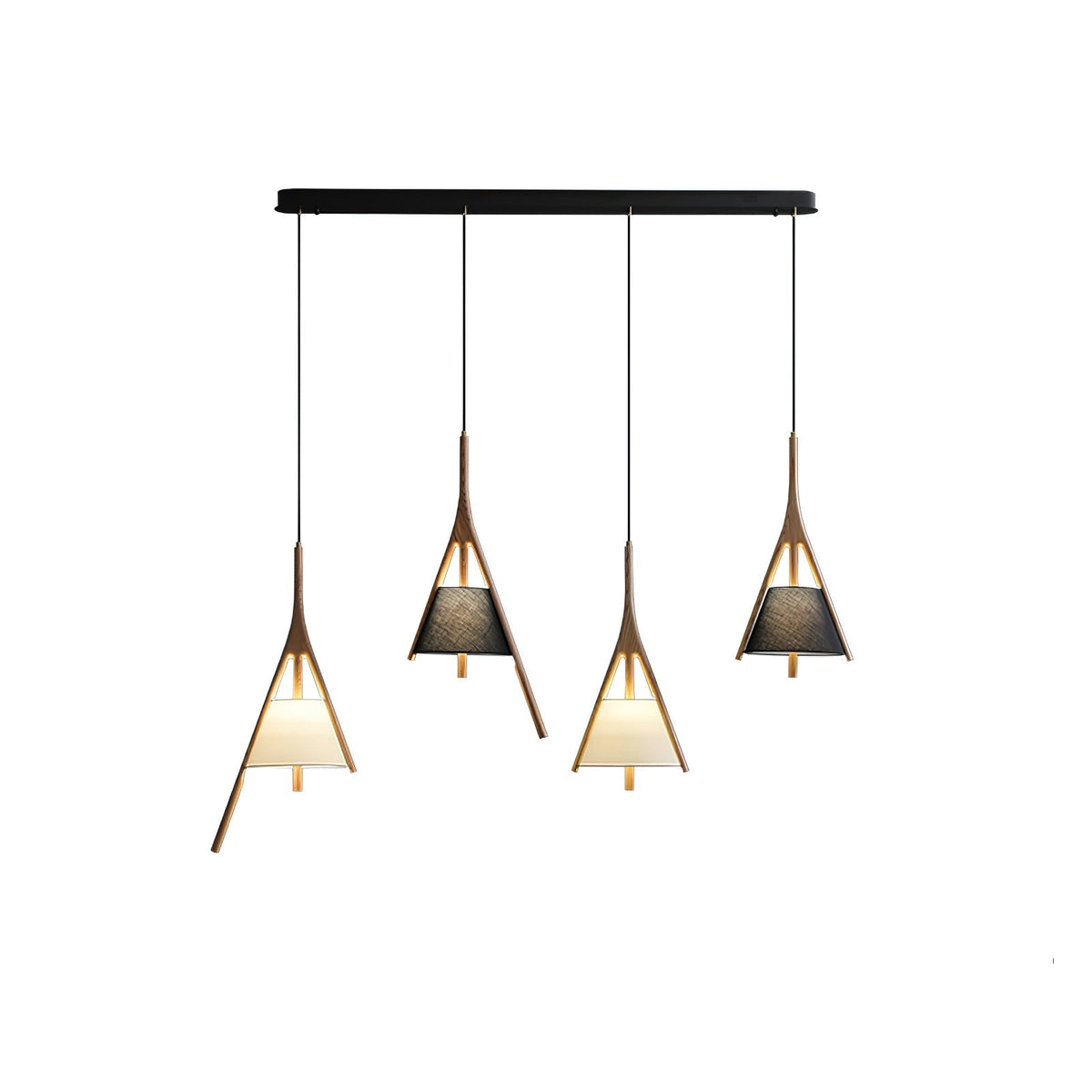 Zovenarae Triangular Wood Pendant Light