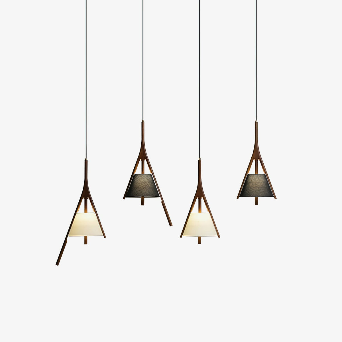 Zovenarae Triangular Wood Pendant Light