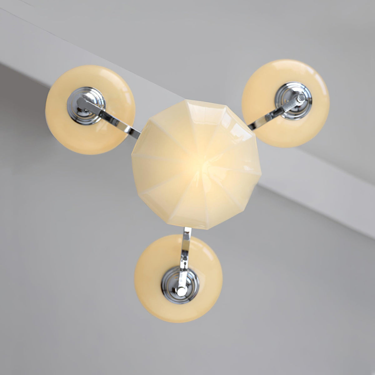 Veliniel Chandelier Warre Satin Nickel Glass Iron