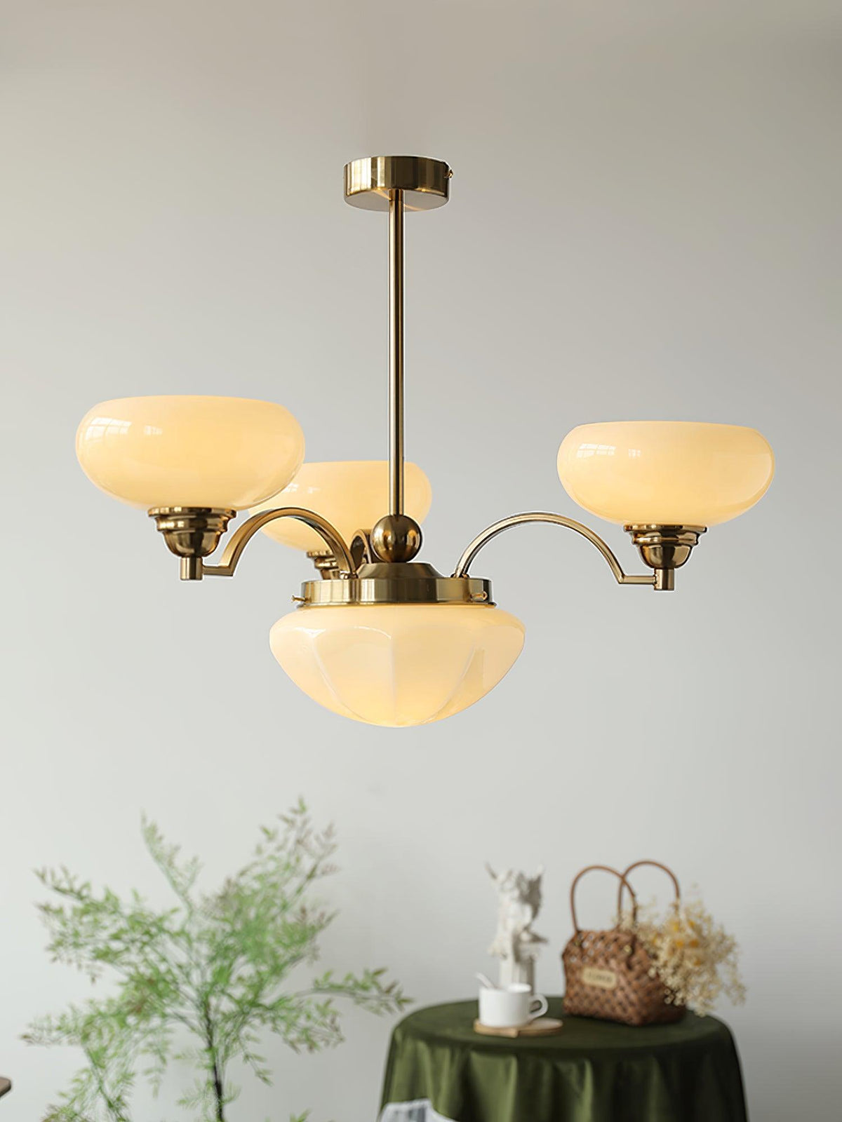 Veliniel Chandelier Warre Satin Nickel Glass Iron