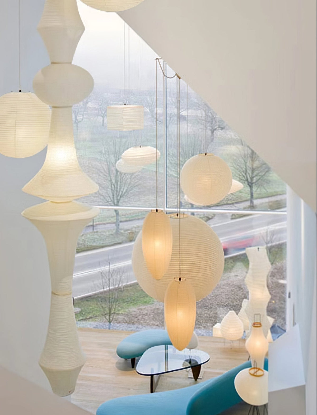 Isalo Washi Paper E Pendant Light