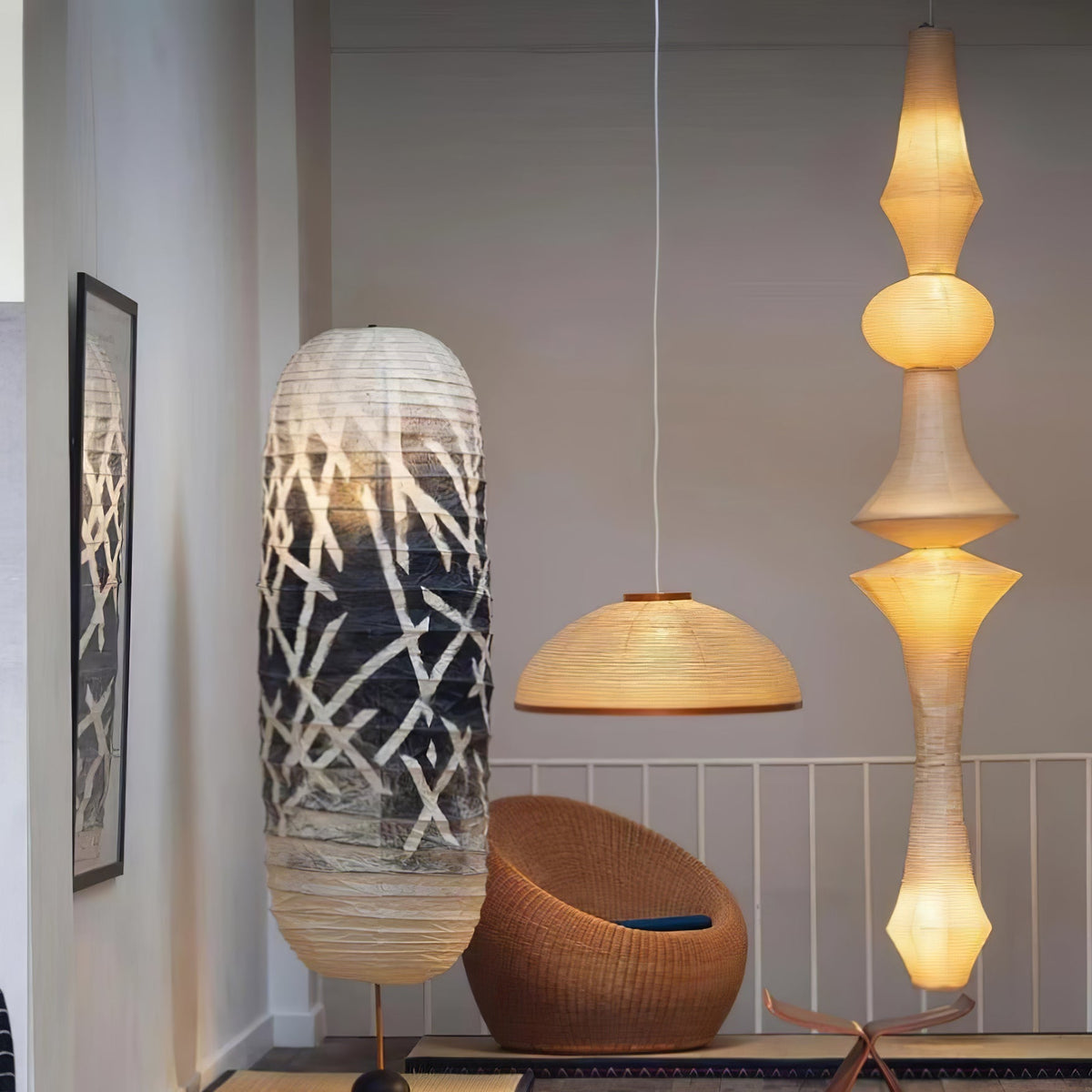 Isalo Washi Paper E Pendant Light