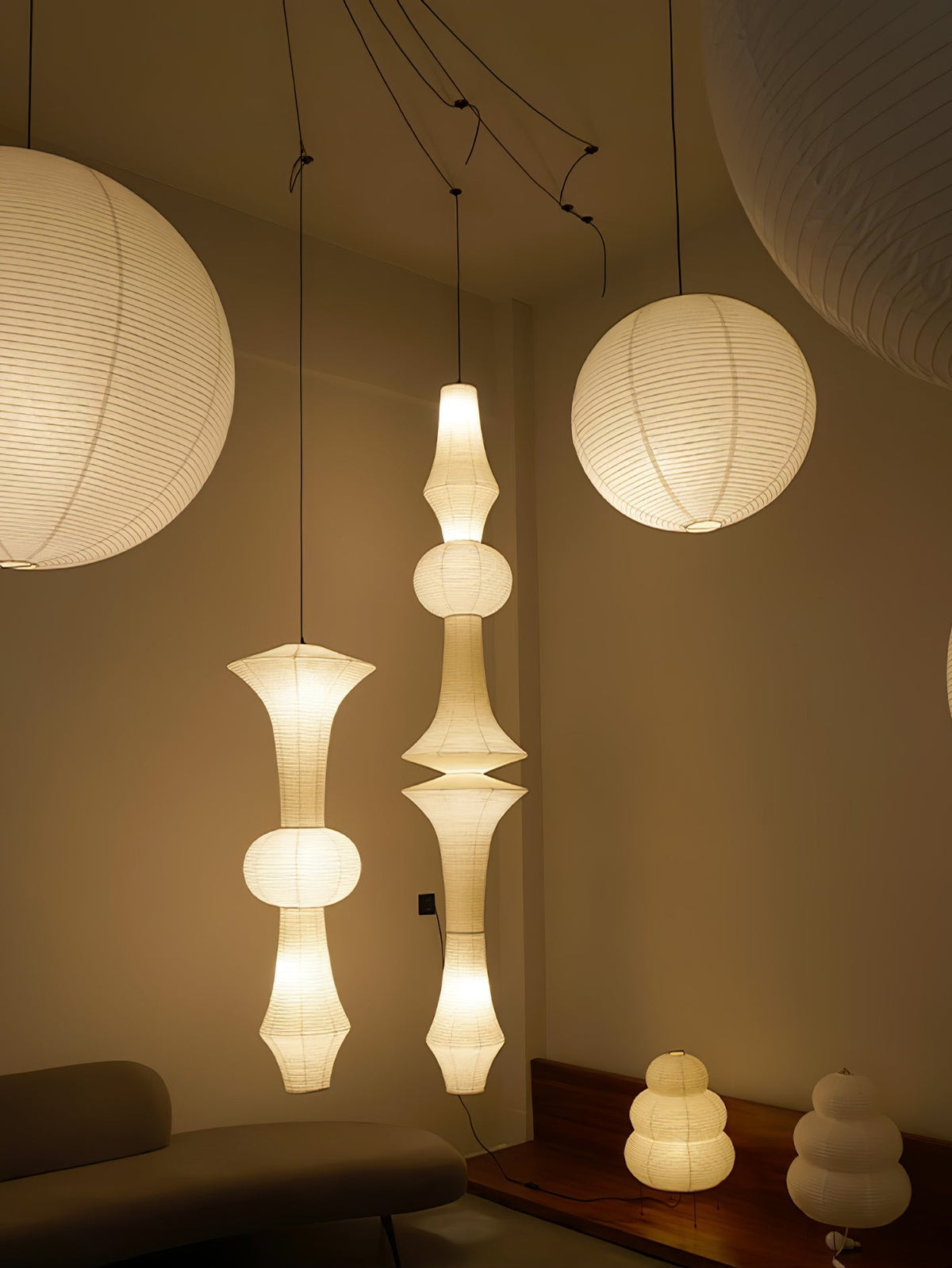Isalo Washi Paper E Pendant Light