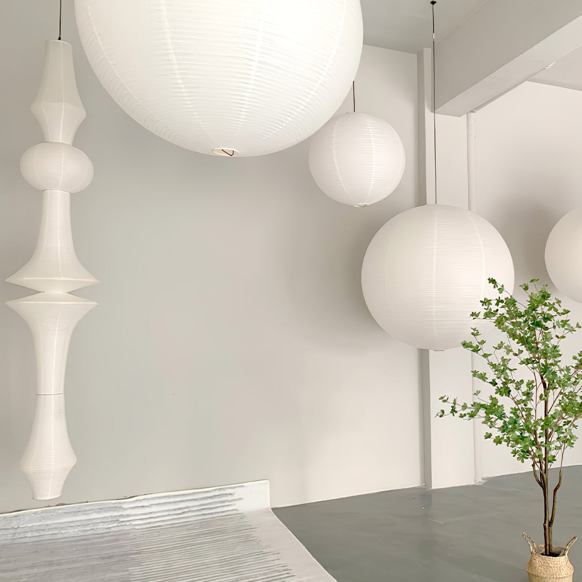 Isalo Washi Paper E Pendant Light