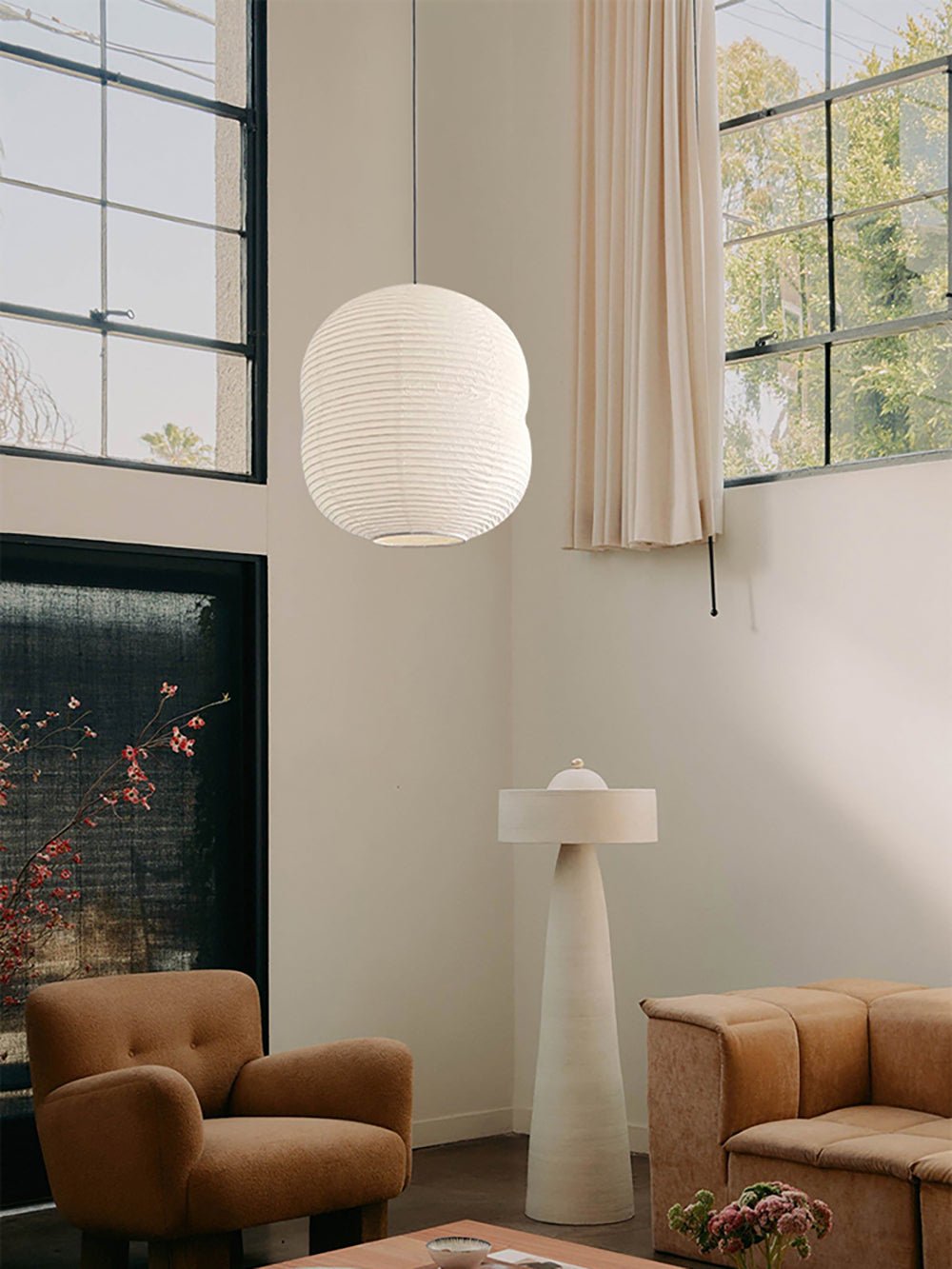 Nivelelle Minimalist Rice Paper Pendant Light