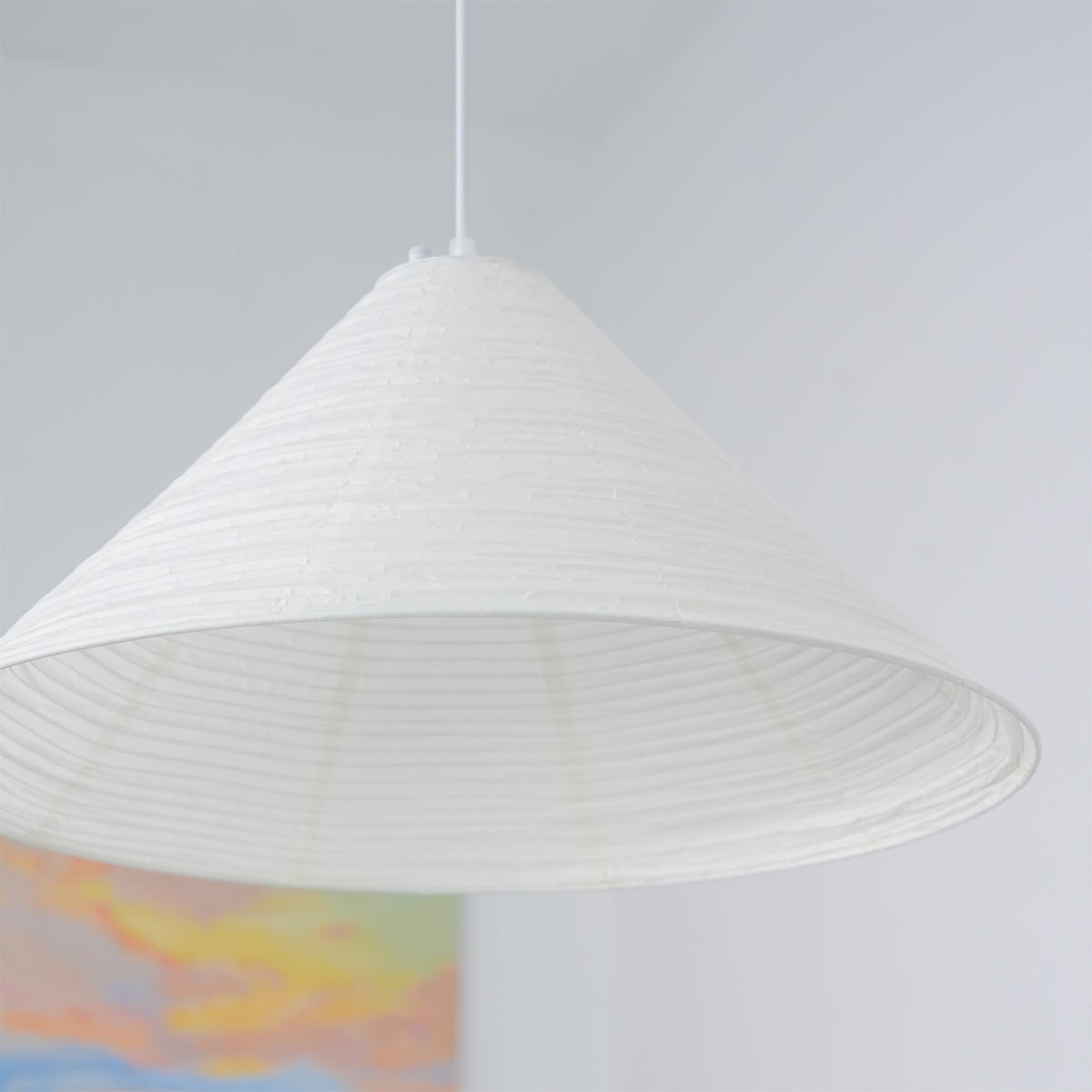 Conic Paper Pyramid Pendant Lamp