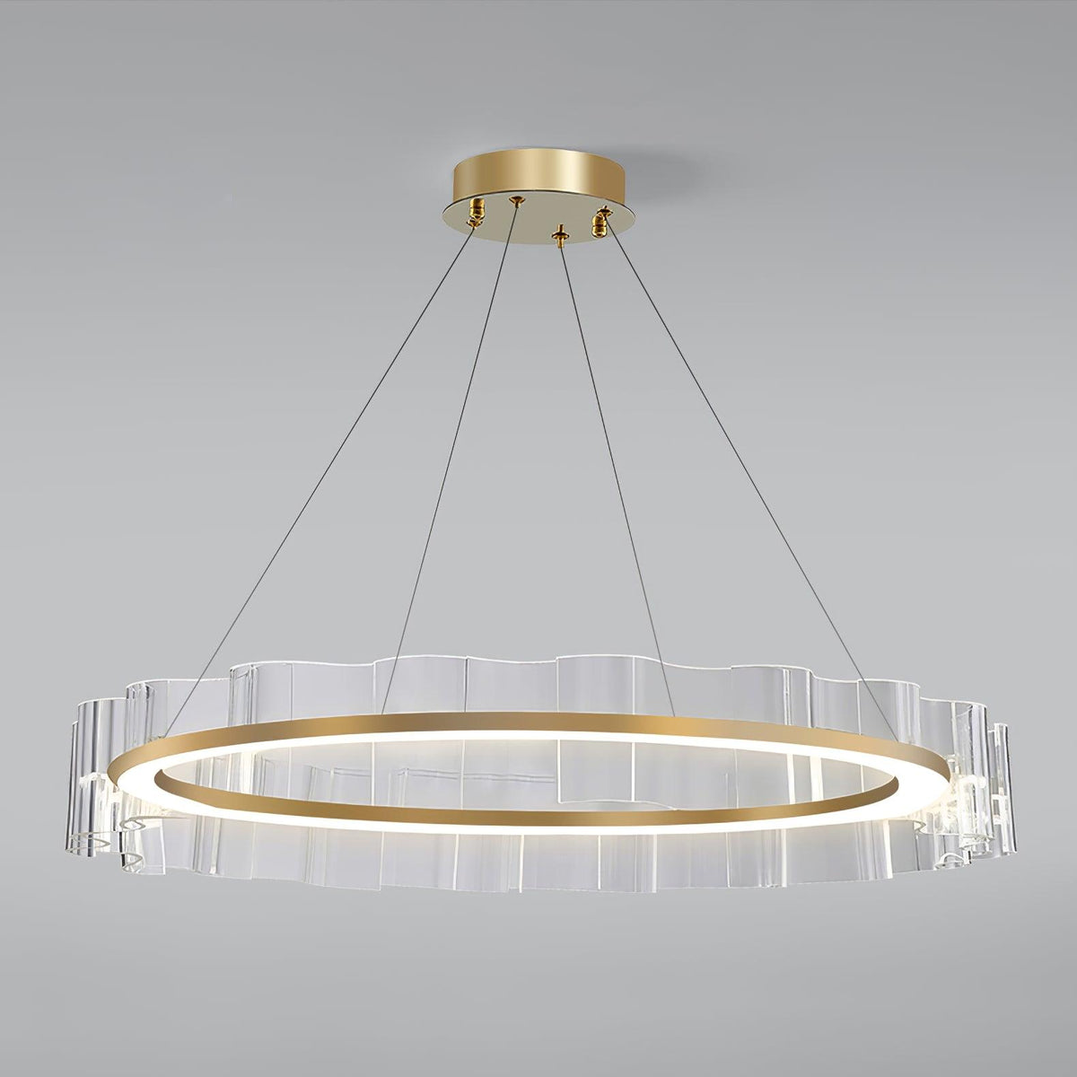 Acoustic Postmodern Luxury Water Wave Glass Chandelier