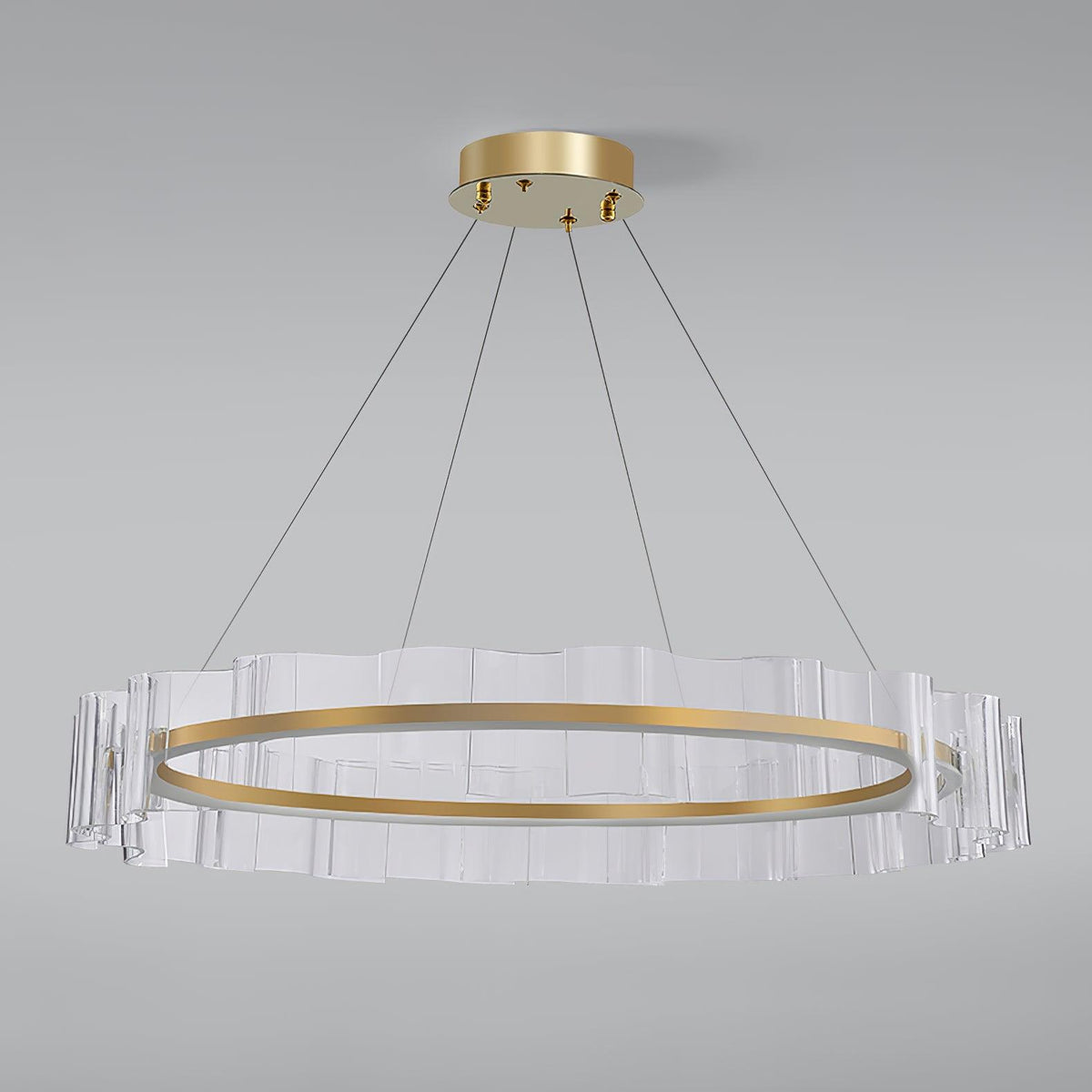 Acoustic Postmodern Luxury Water Wave Glass Chandelier