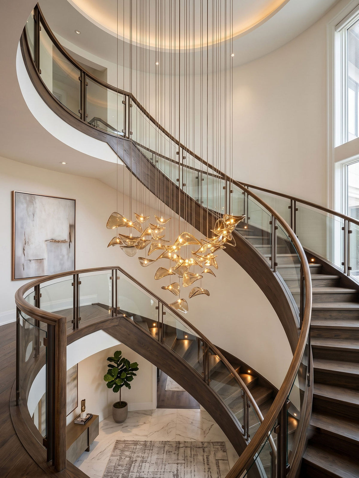Venia Wave Floating Leaf Chandelier