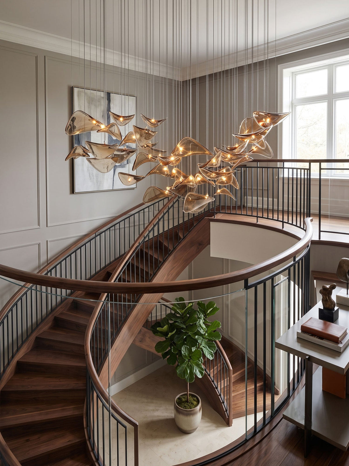 Venia Wave Floating Leaf Chandelier