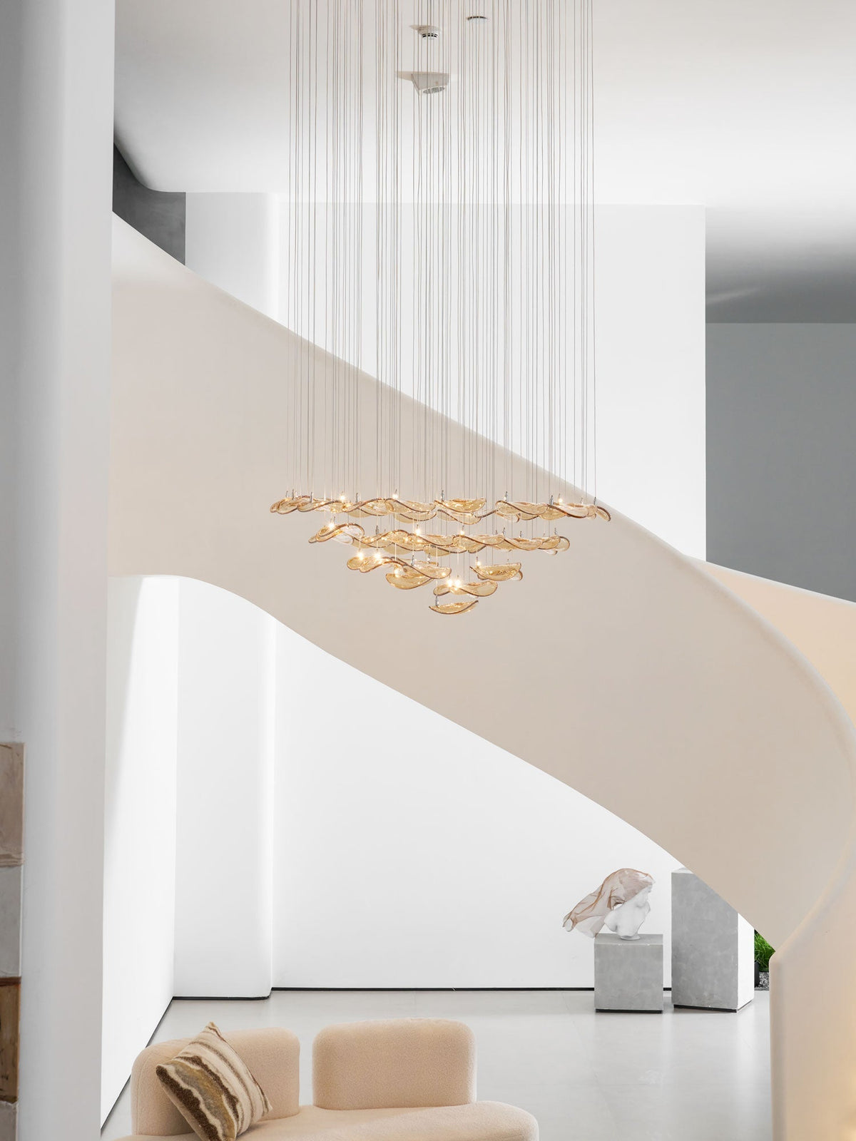 Venia Wave Floating Leaf Chandelier