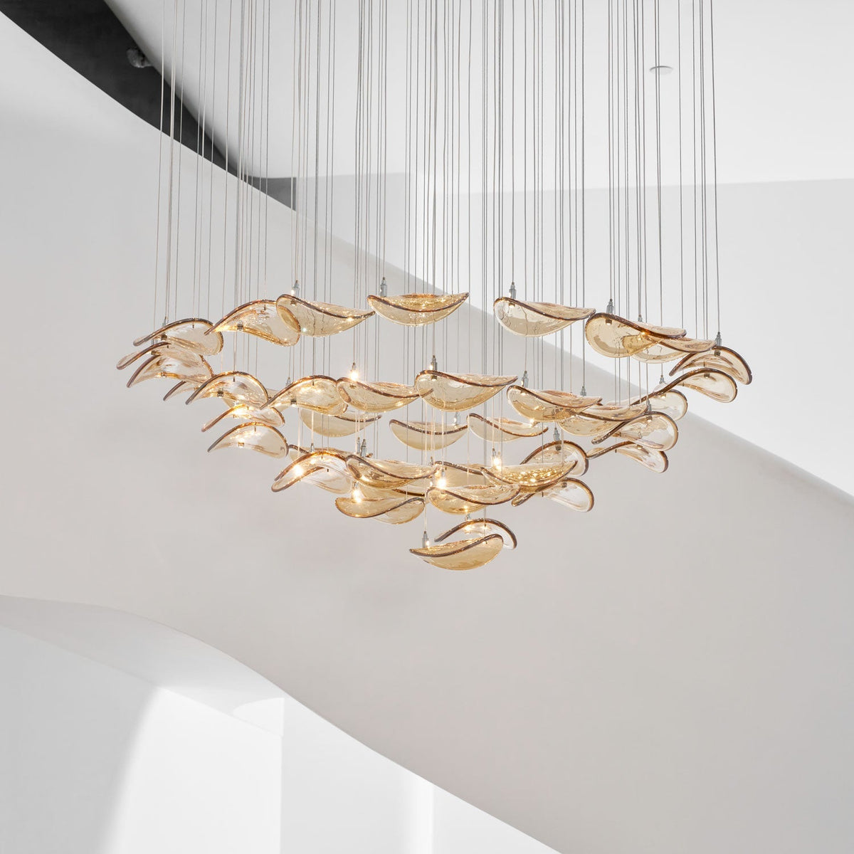 Venia Wave Floating Leaf Chandelier
