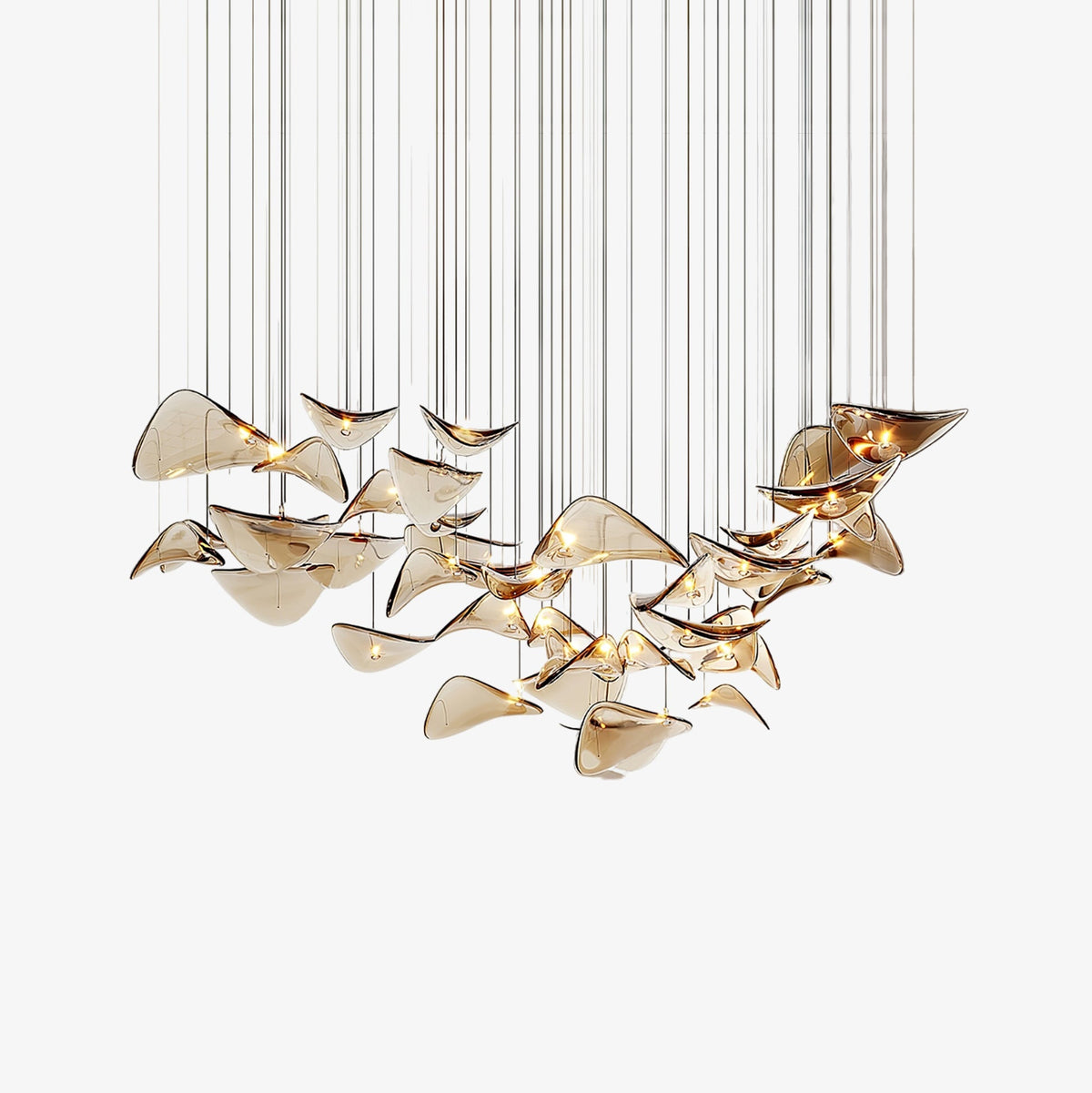 Venia Wave Floating Leaf Chandelier