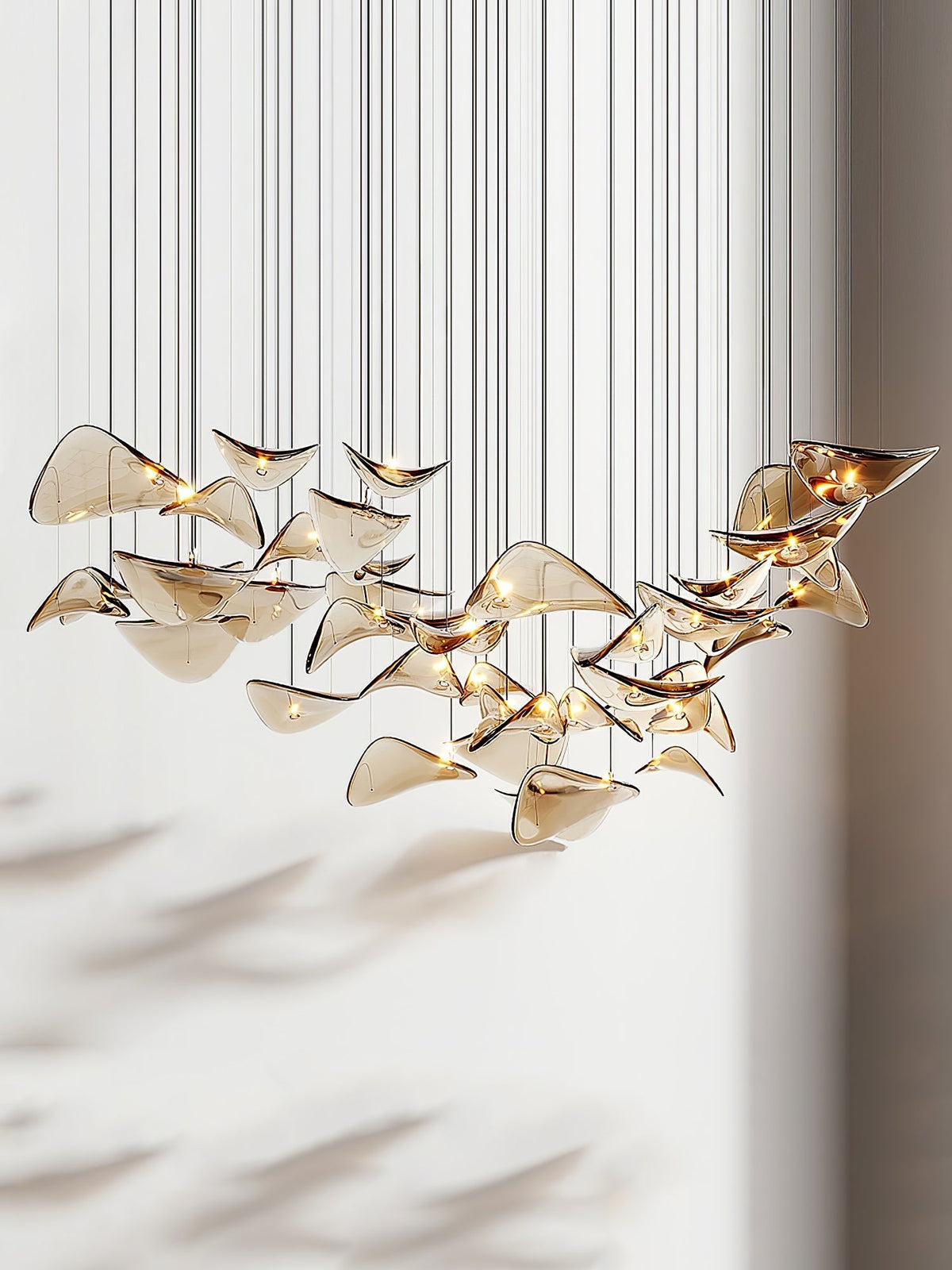 Venia Wave Floating Leaf Chandelier