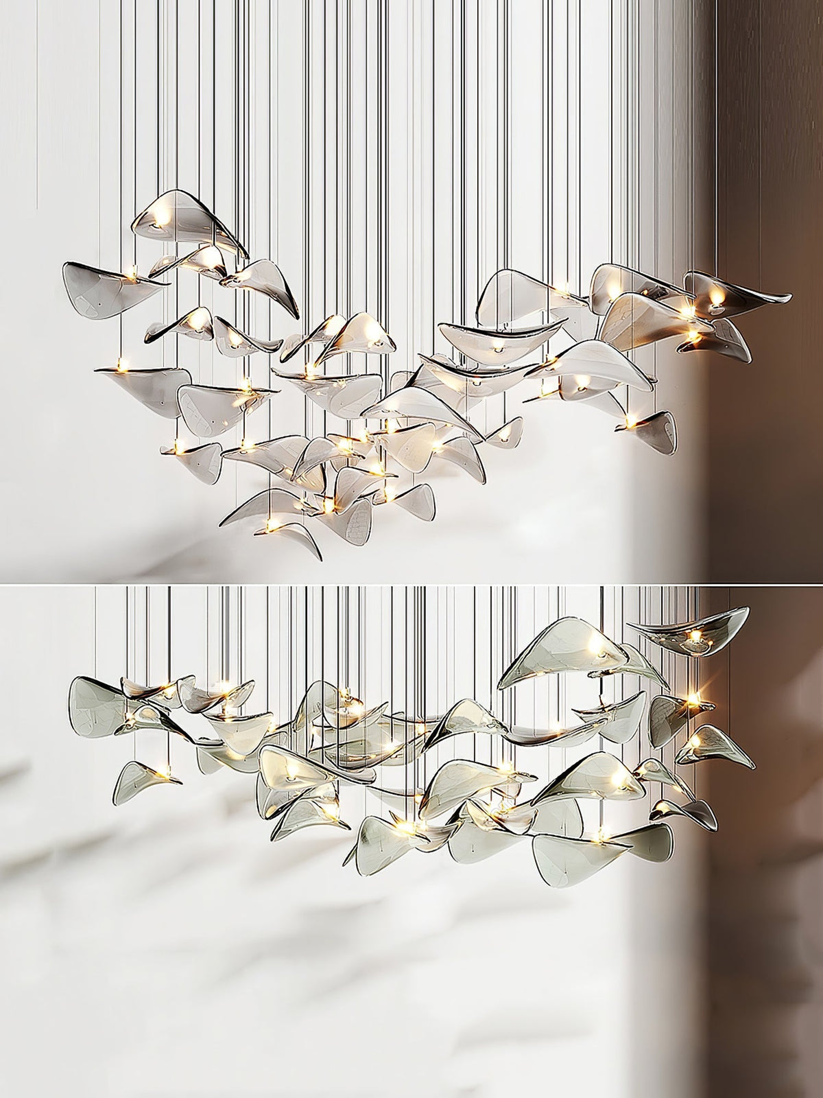 Venia Wave Floating Leaf Chandelier