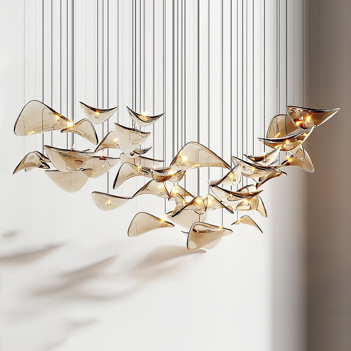 Venia Wave Floating Leaf Chandelier