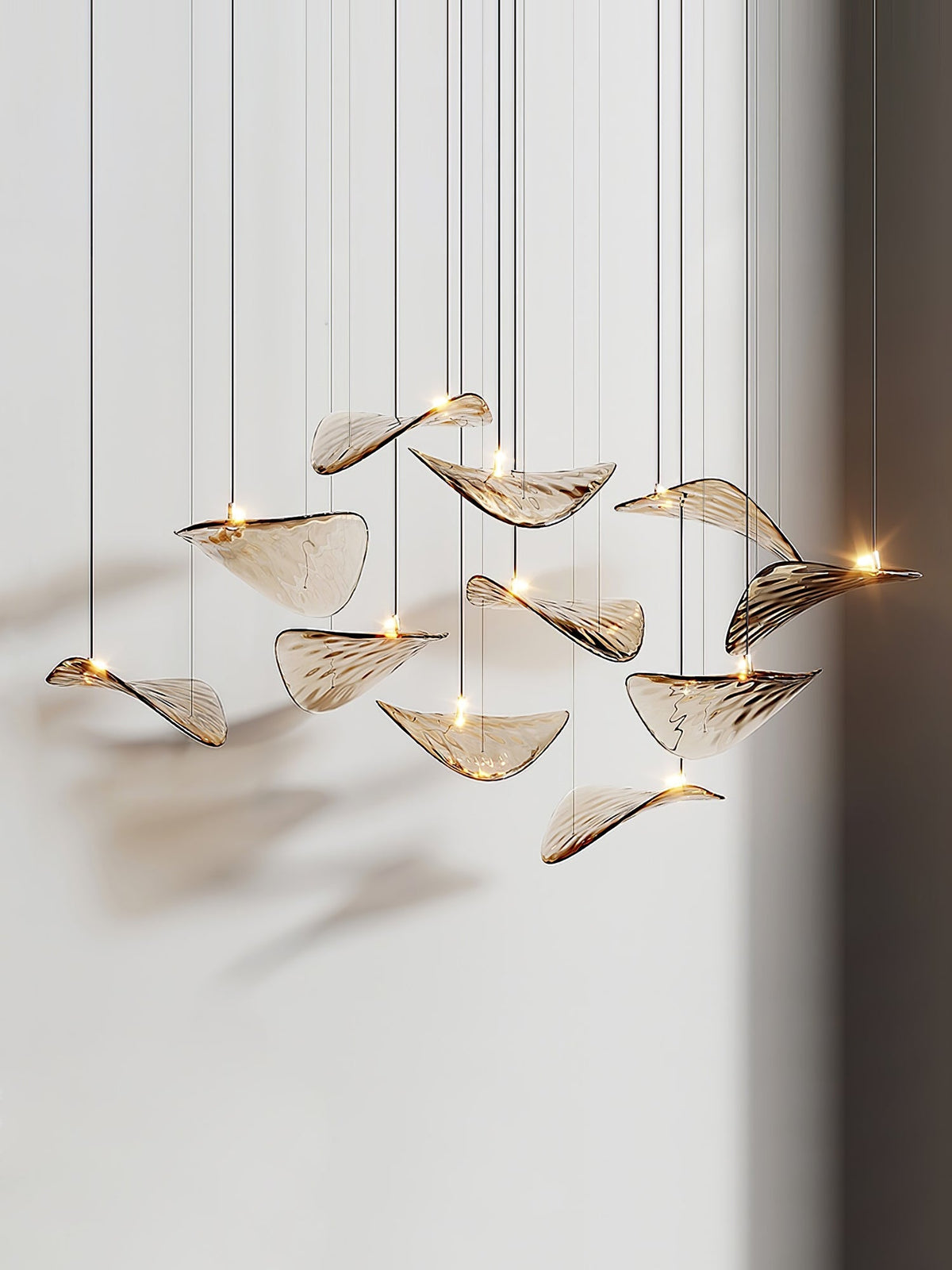 Venia Wave Floating Leaf Chandelier