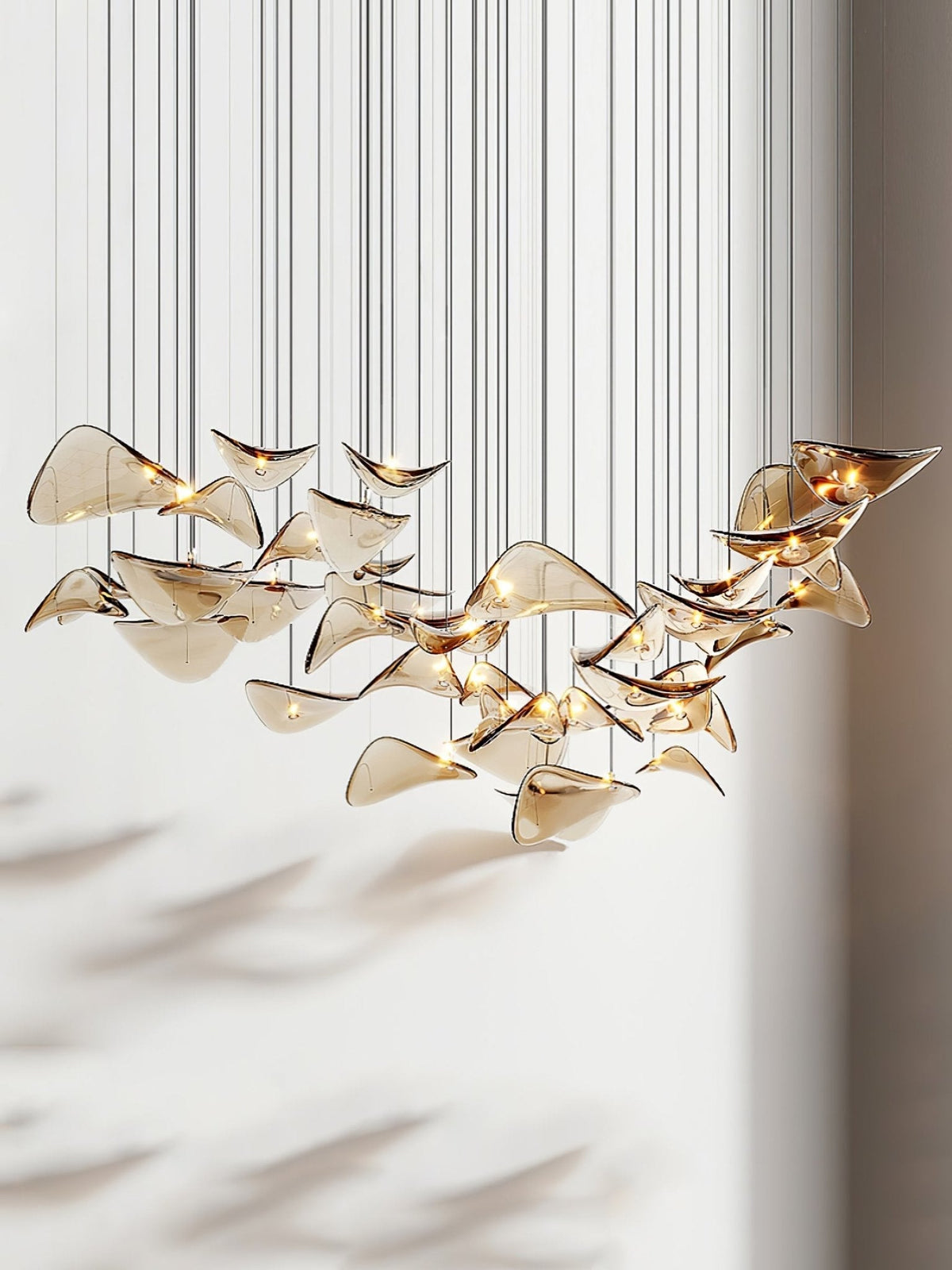 Venia Wave Floating Leaf Chandelier