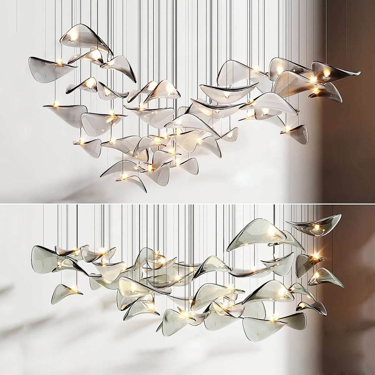 Venia Wave Floating Leaf Chandelier
