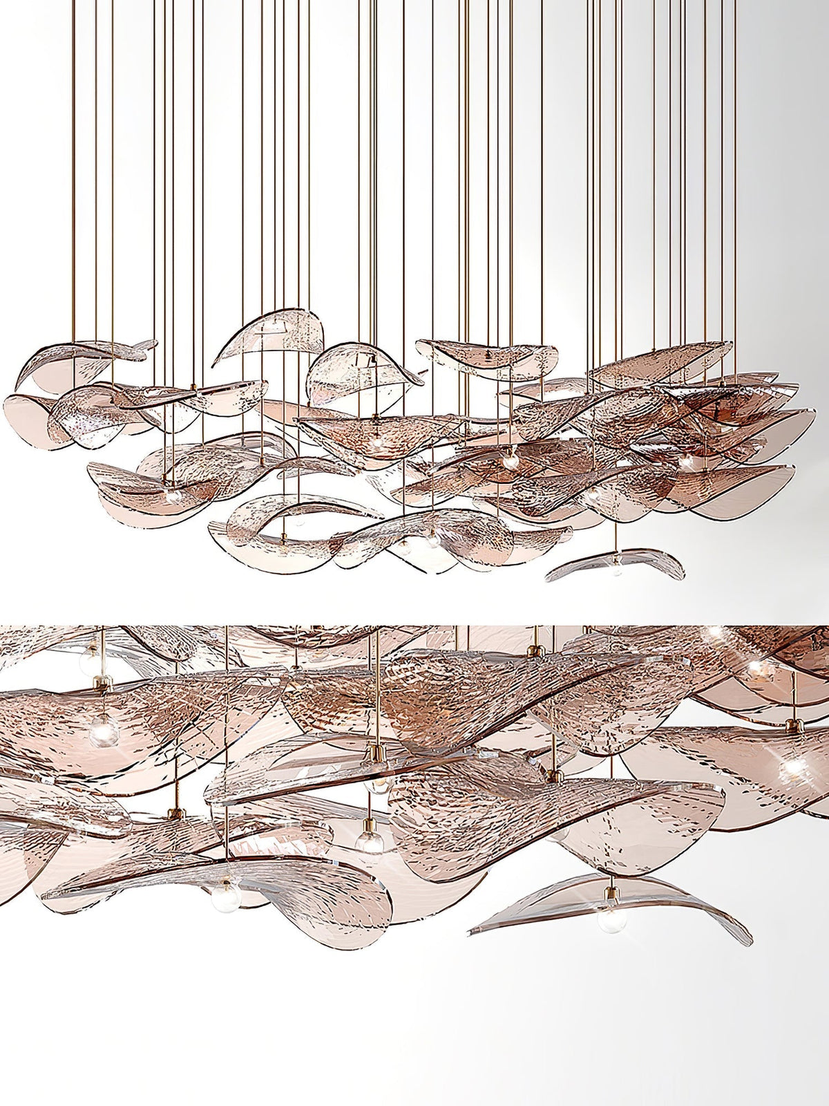 Venia Wave Floating Leaf Chandelier