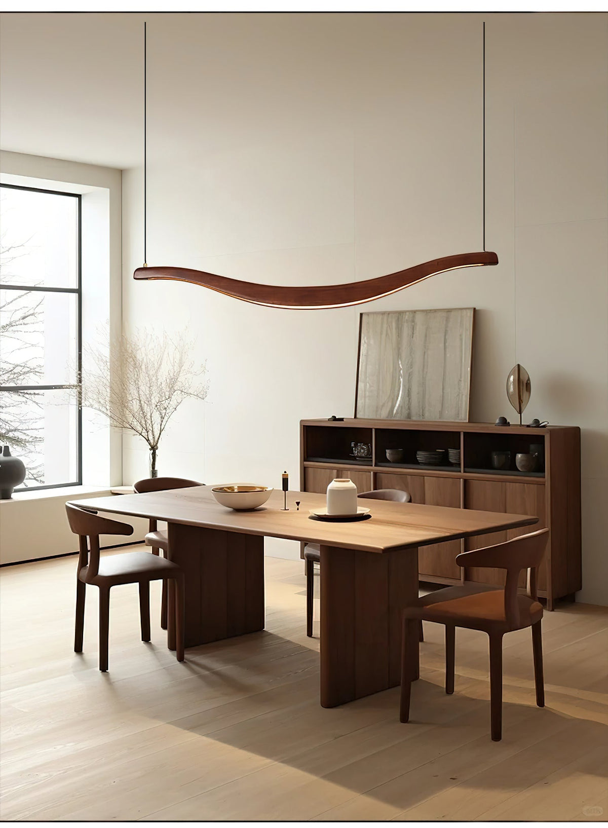 Elvuaria Chandelier Wood Waveform Elegant