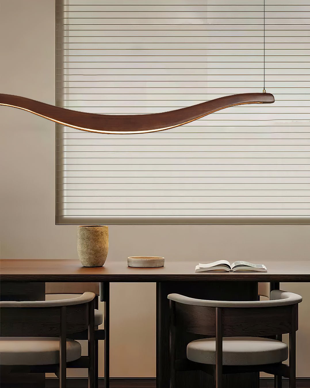 Elvuaria Chandelier Wood Waveform Elegant