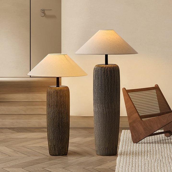 Hael Weathered Wood Grain Floor Lamp