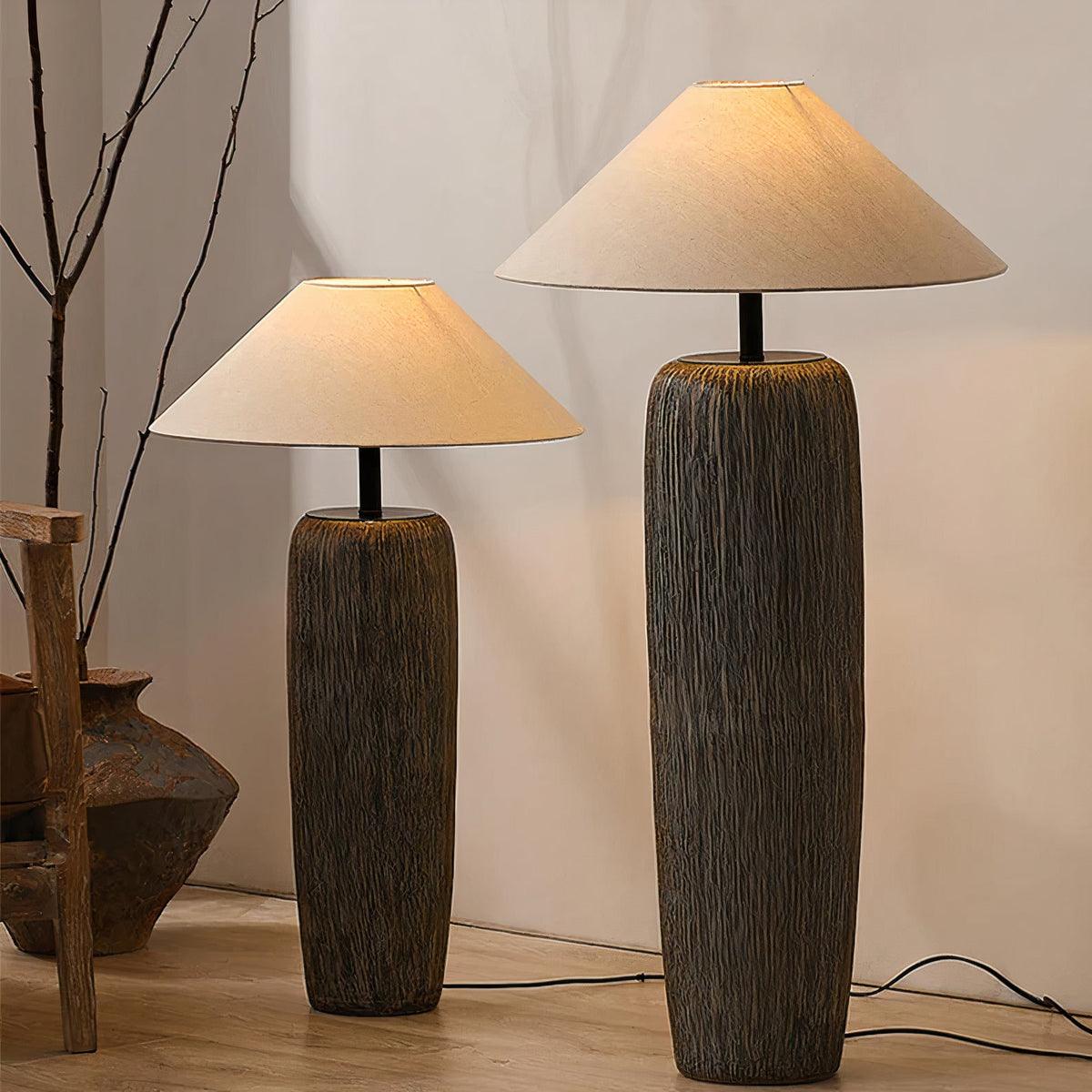 Hael Weathered Wood Grain Floor Lamp