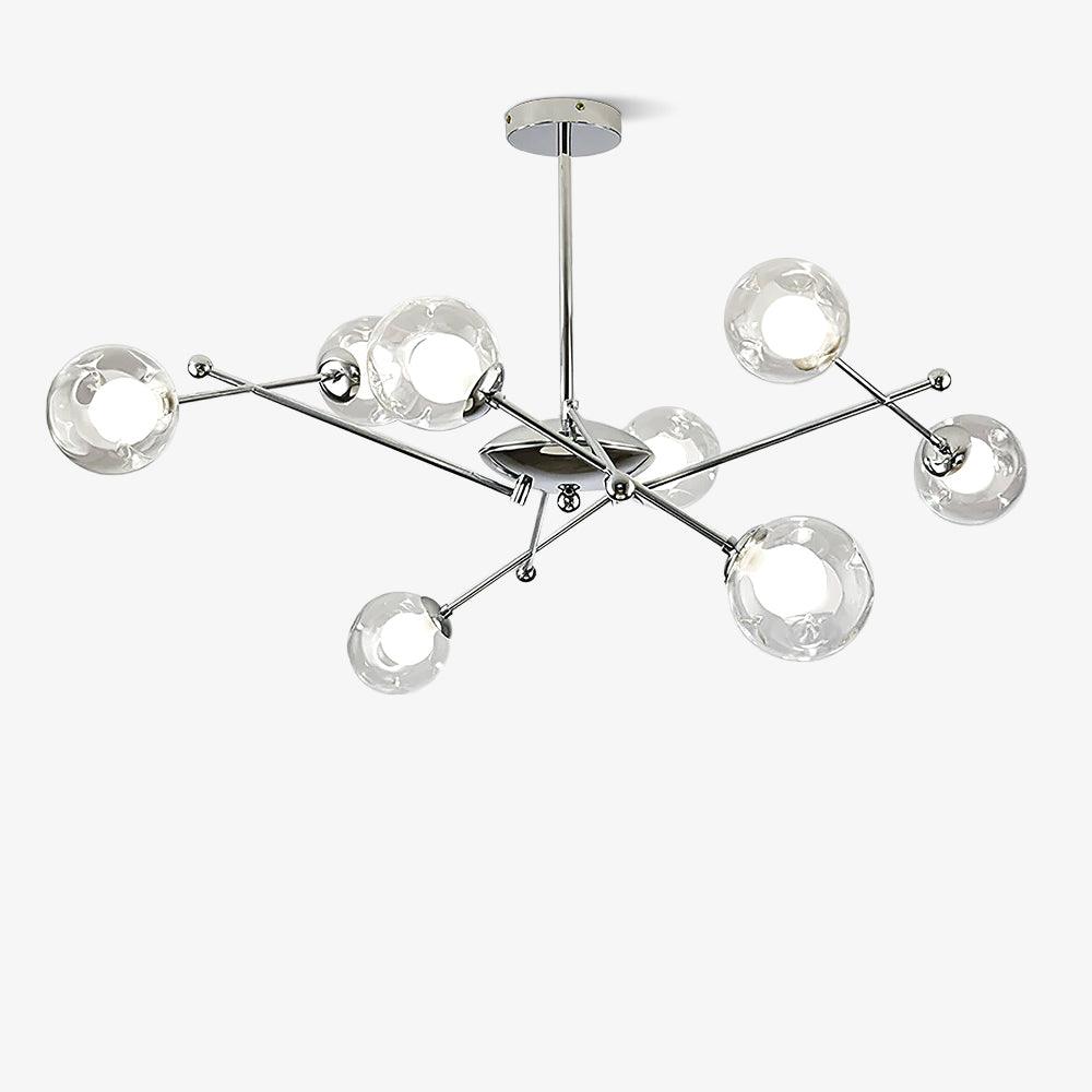 Lioreaine Chandelier Chrome Glass