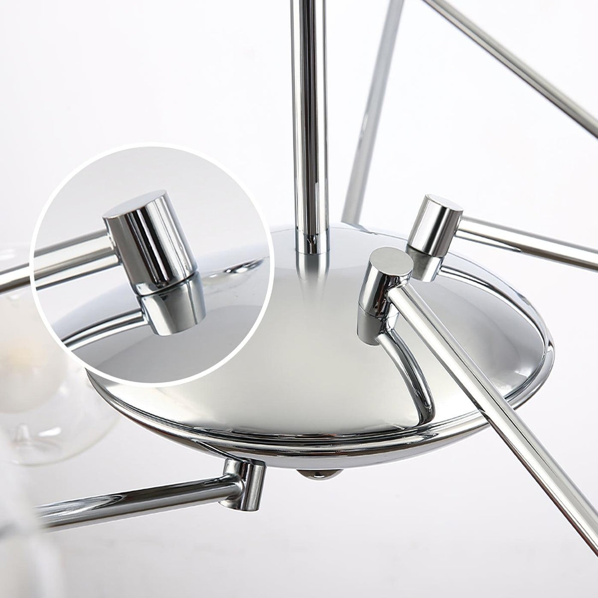 Lioreaine Chandelier Chrome Glass