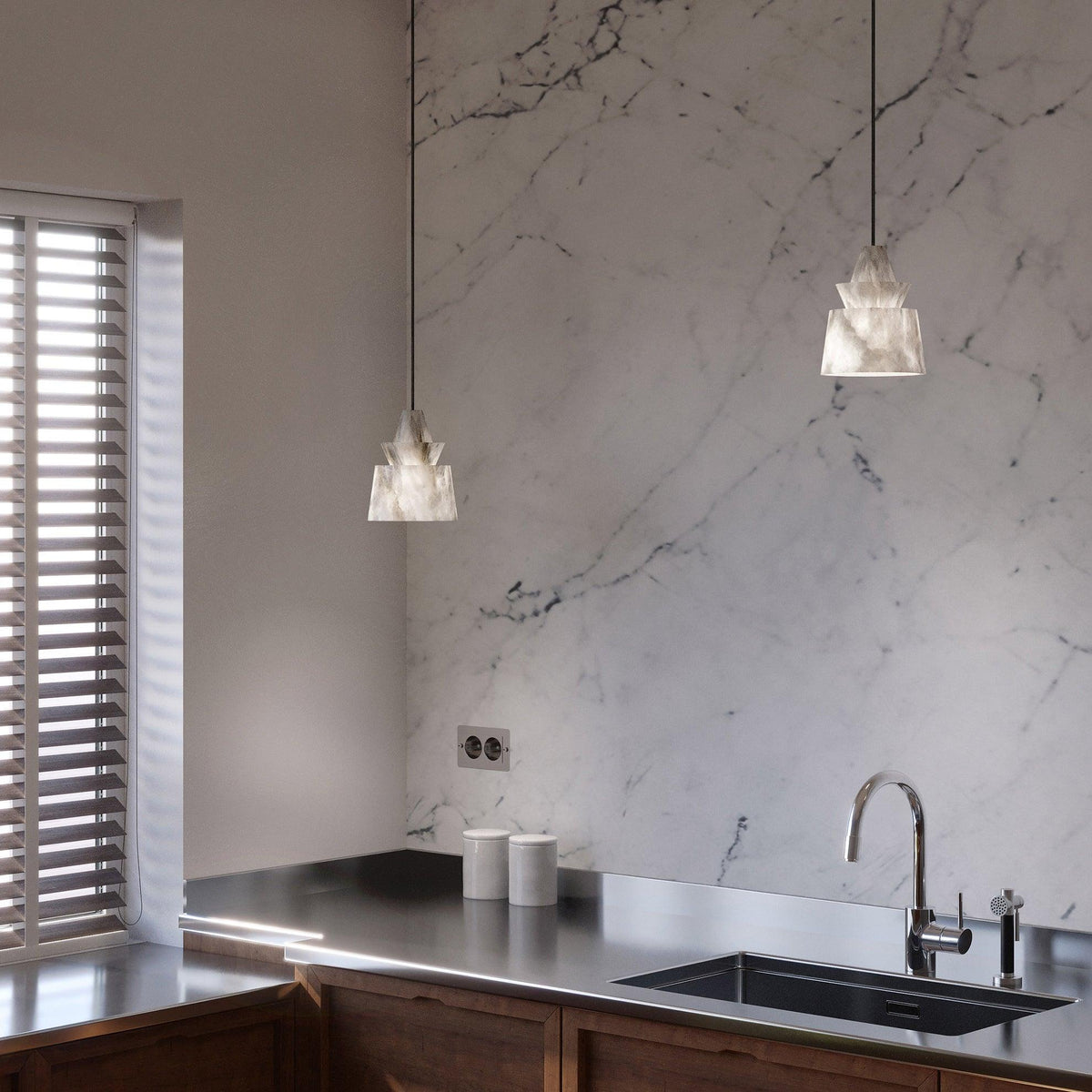 Curineth Minimalist Alabaster Pendant Light