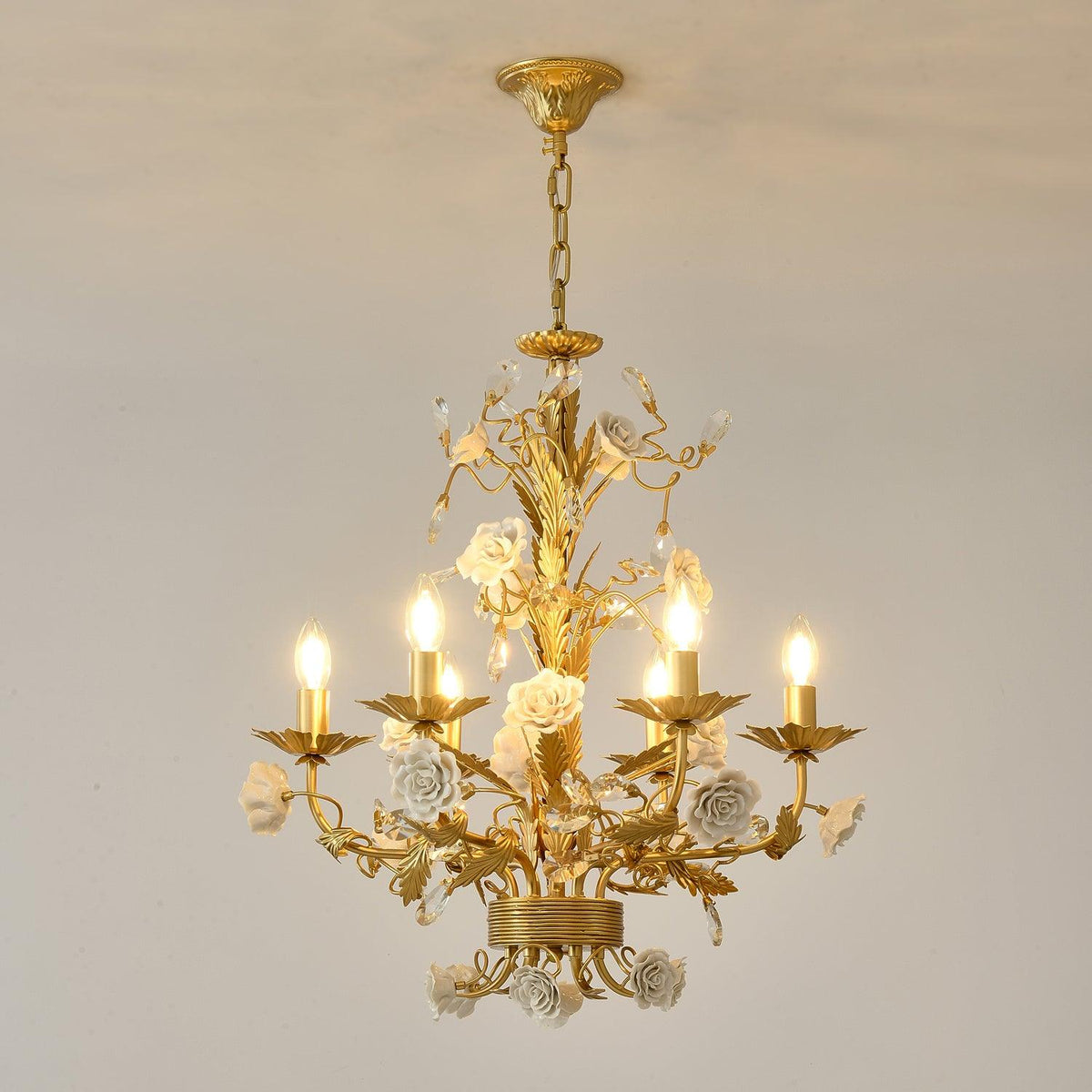 Elyarelle Chandelier White Rose Crystal
