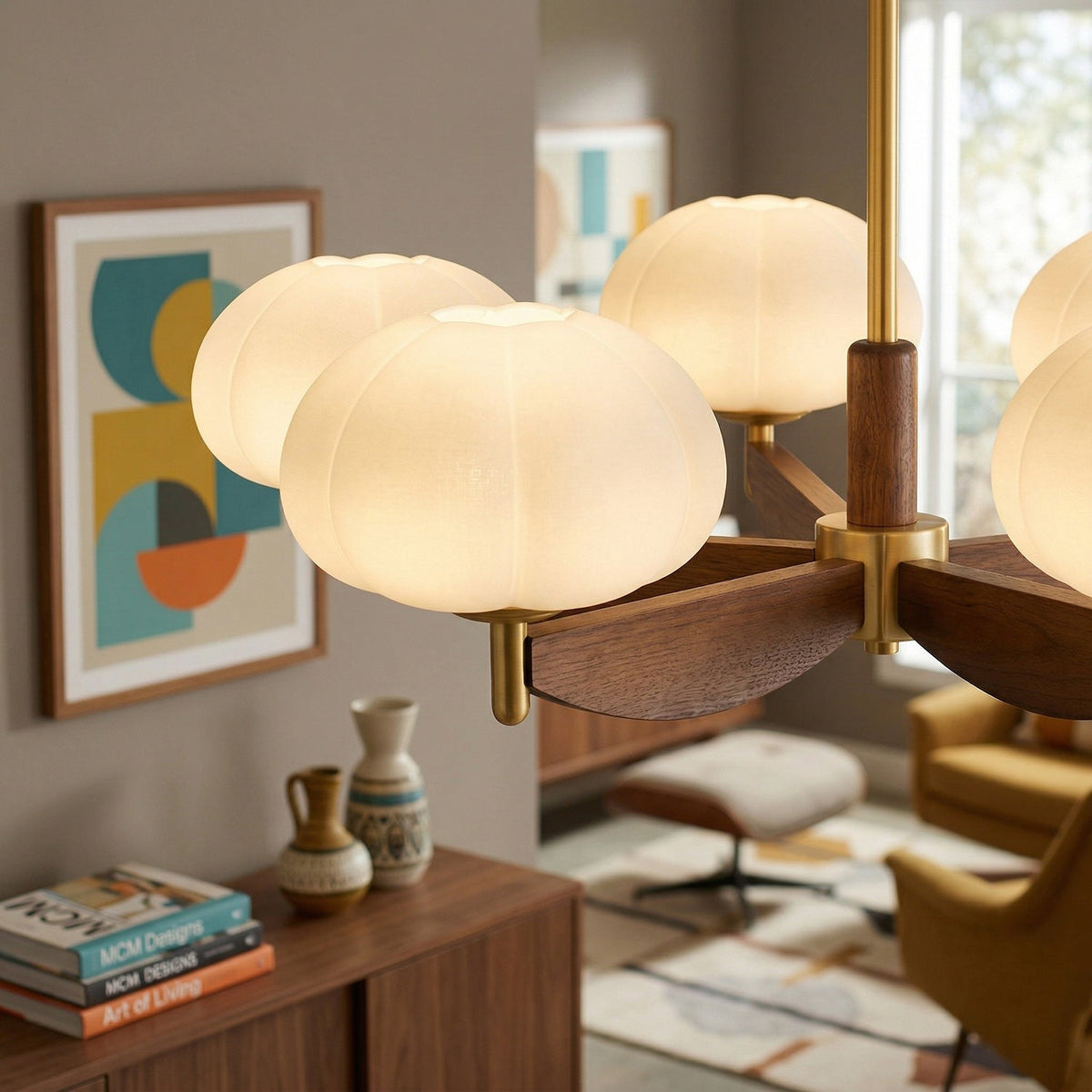Merewood Ash Wood Chandelier