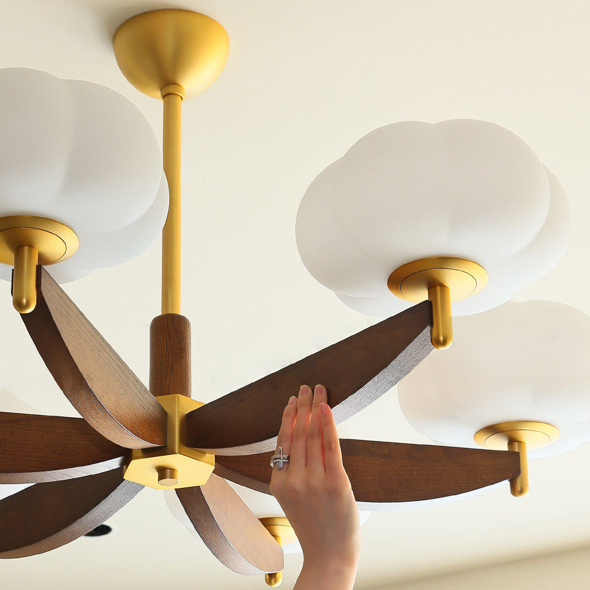 Merewood Ash Wood Chandelier