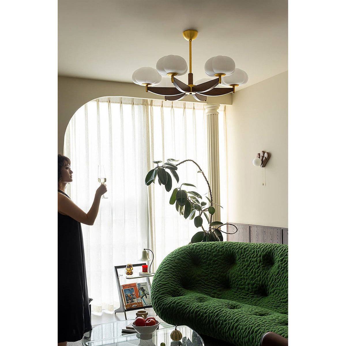 Merewood Ash Wood Chandelier