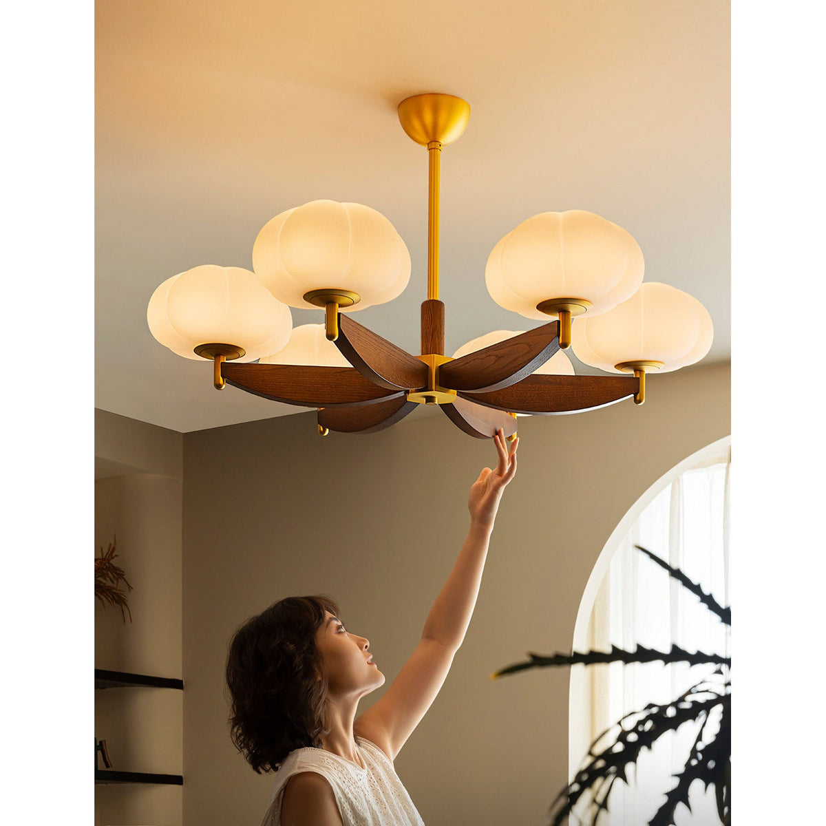 Merewood Ash Wood Chandelier