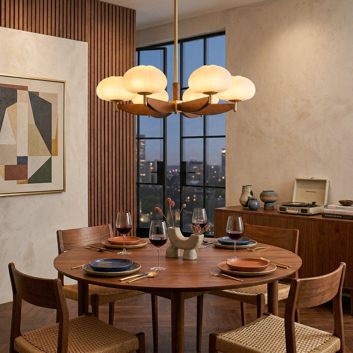 Merewood Ash Wood Chandelier