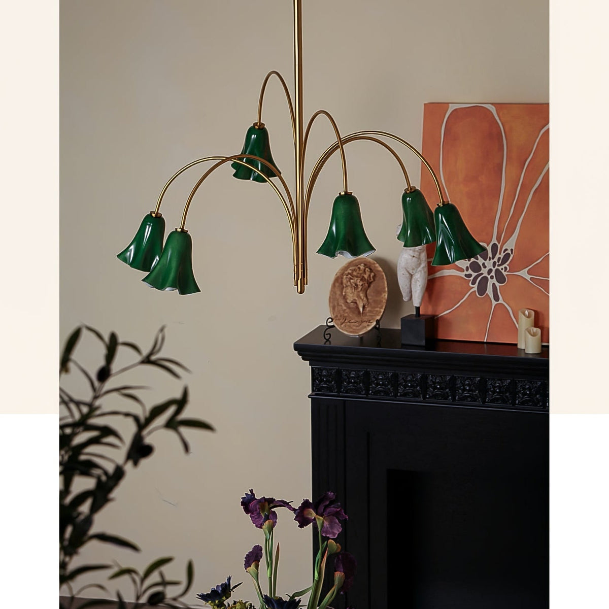 EmeraldBell Glass Pendant Chandelier