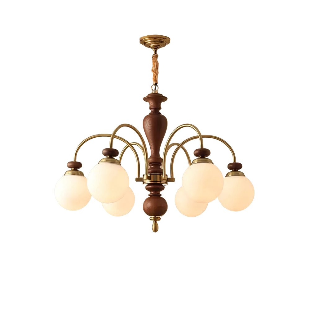 Solara Chandelier Classic Wooden Brass