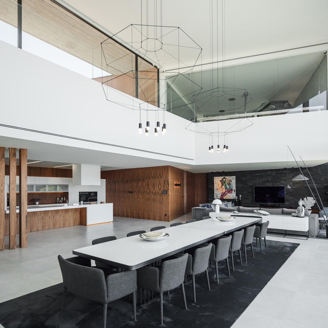 Elaalora Pendant Lamp Geometric Wire Black LED