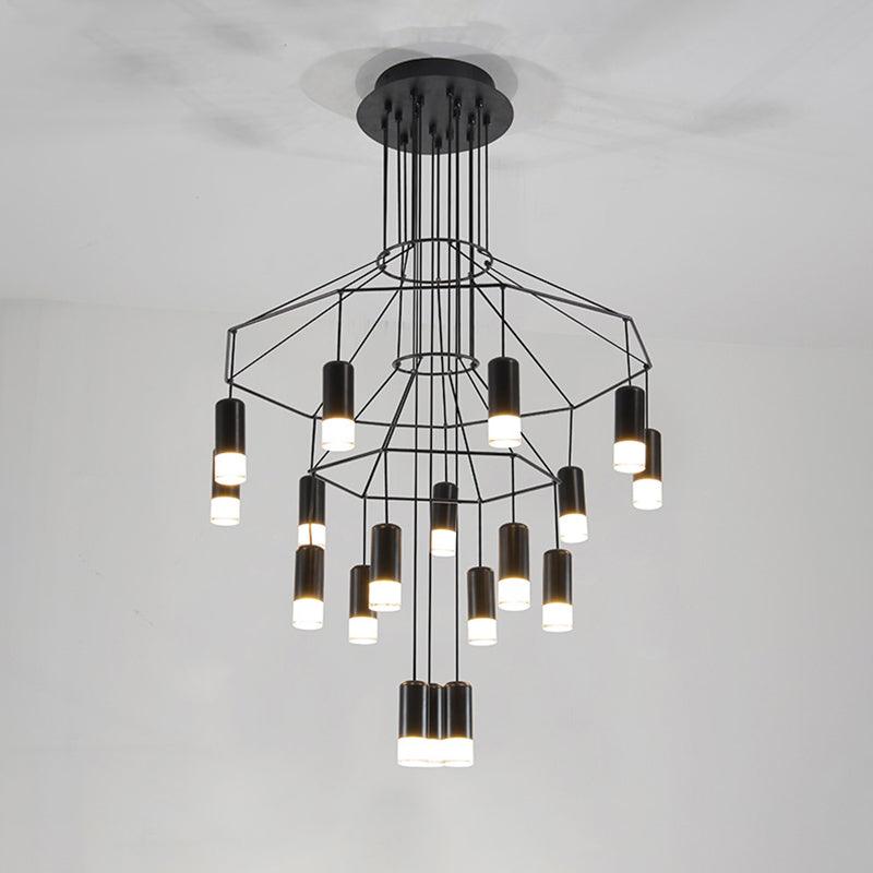 Tevenq Chandelier Lines Black Wireframe LED