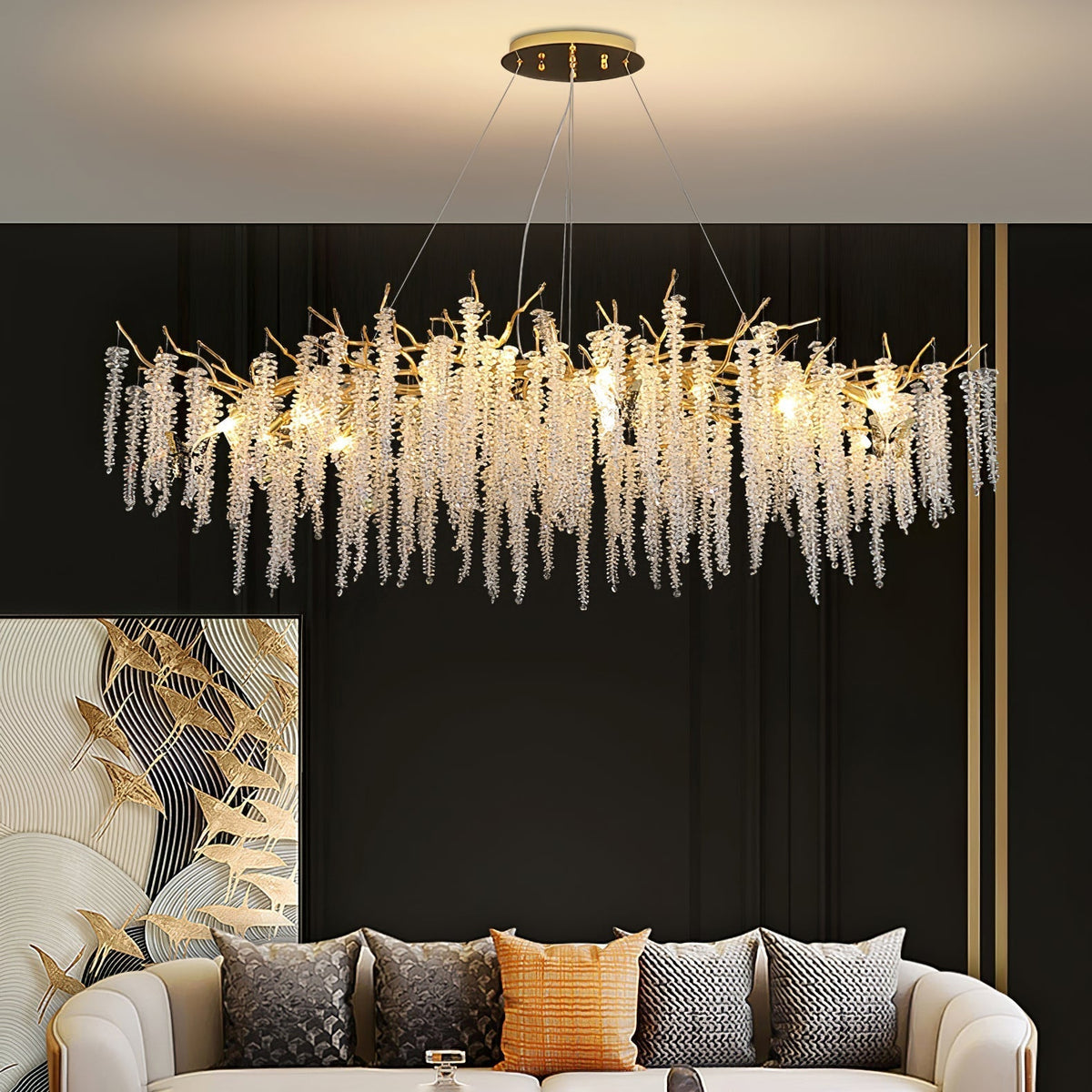 Elyivaine Chandelier Wisteria Flower Crystal